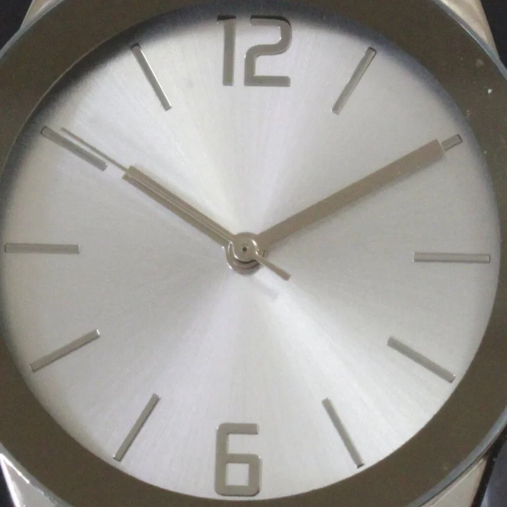 Accutime Ladies Quartz Watch Silver Tone With Wire Milanese Bracelet 34mm